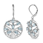 EverTrue - Skyblue Topaz Tree of Life Earring with Lever Back 3.90 Ct._8528097