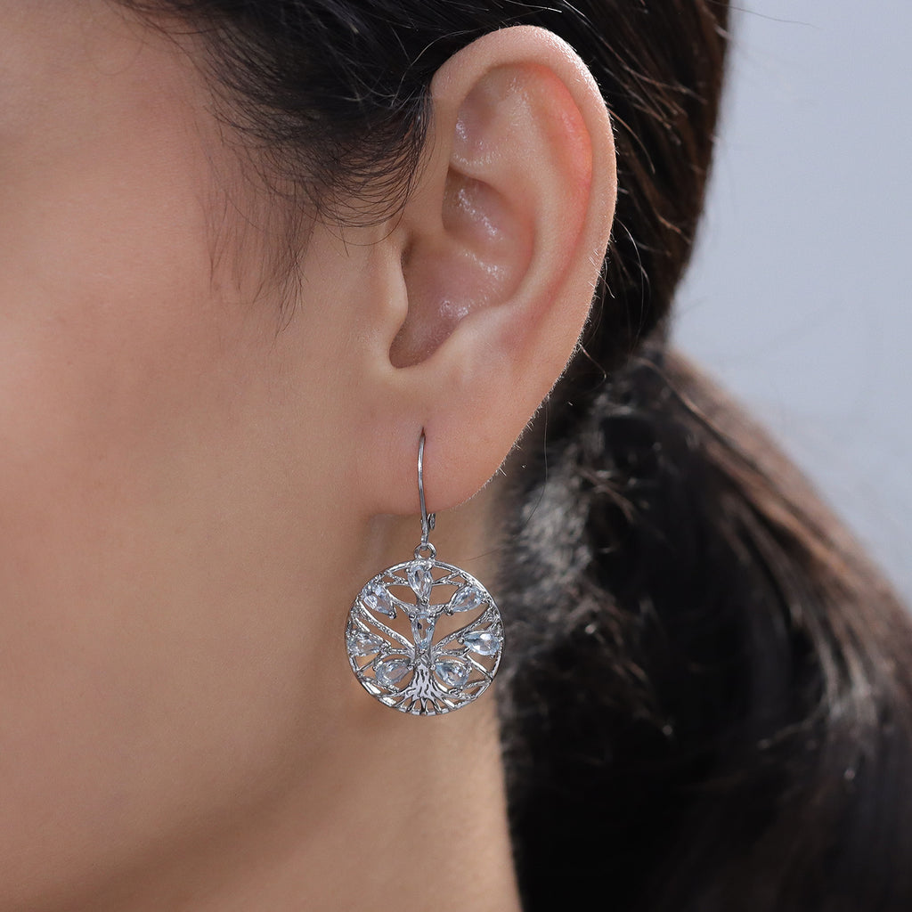 EverTrue - Skyblue Topaz Tree of Life Earring with Lever Back 3.90 Ct._8528097_1
