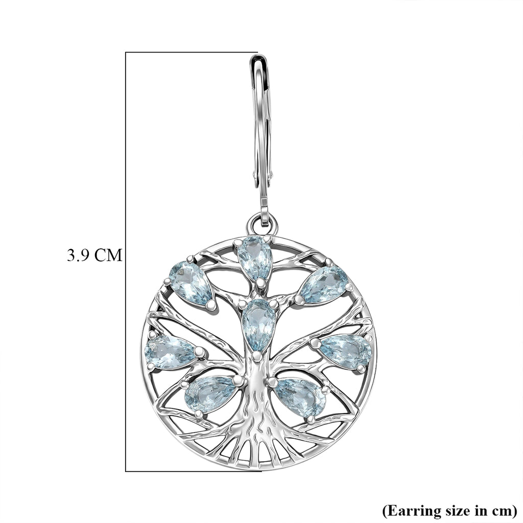 EverTrue - Skyblue Topaz Tree of Life Earring with Lever Back 3.90 Ct._8528097_5
