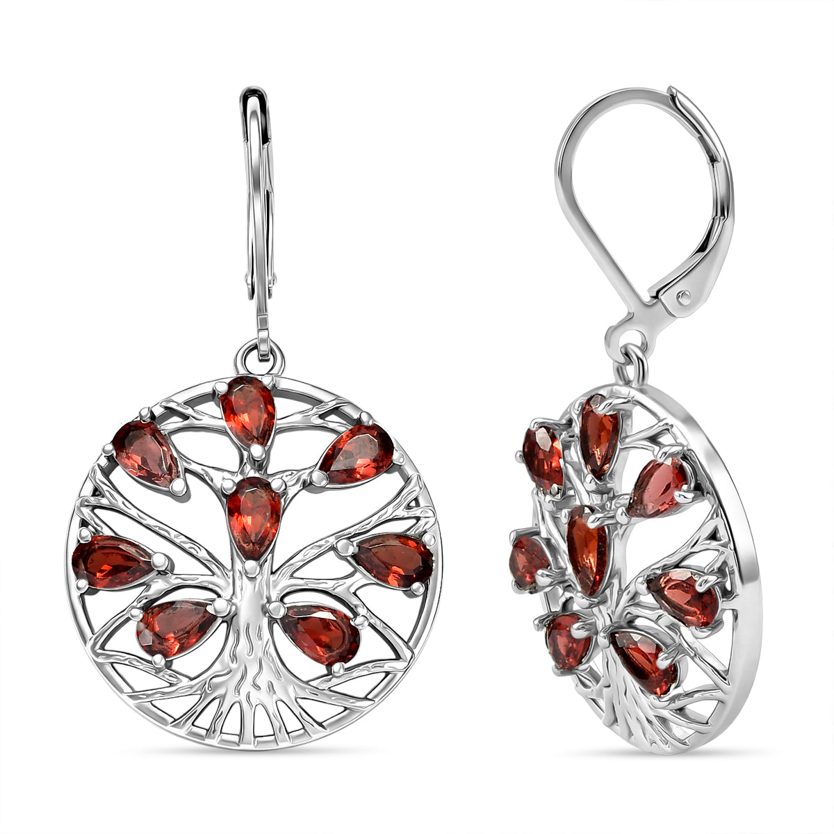 EverTrue - Red Garnet Earring with Lever Back 4.28 Ct. V32521329 0