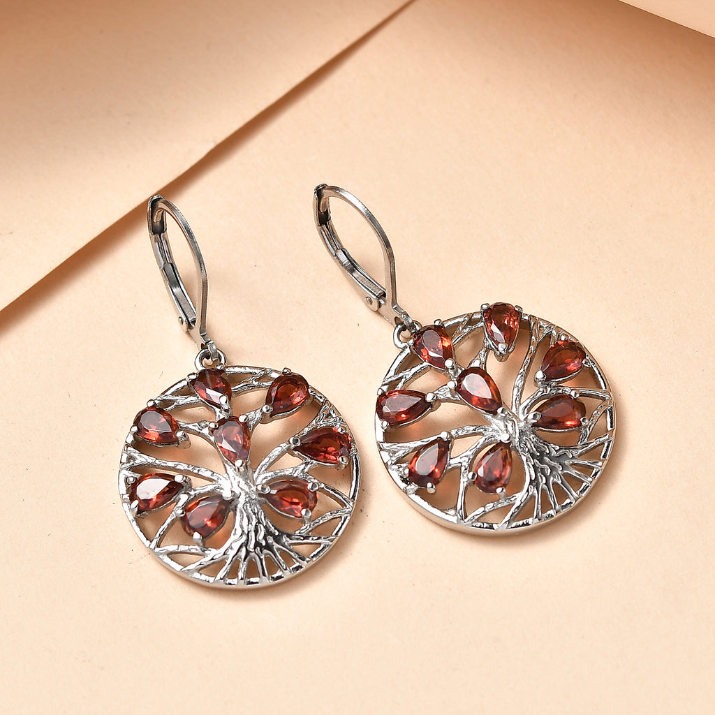 EverTrue - Red Garnet Earring with Lever Back 4.28 Ct._8528098_2