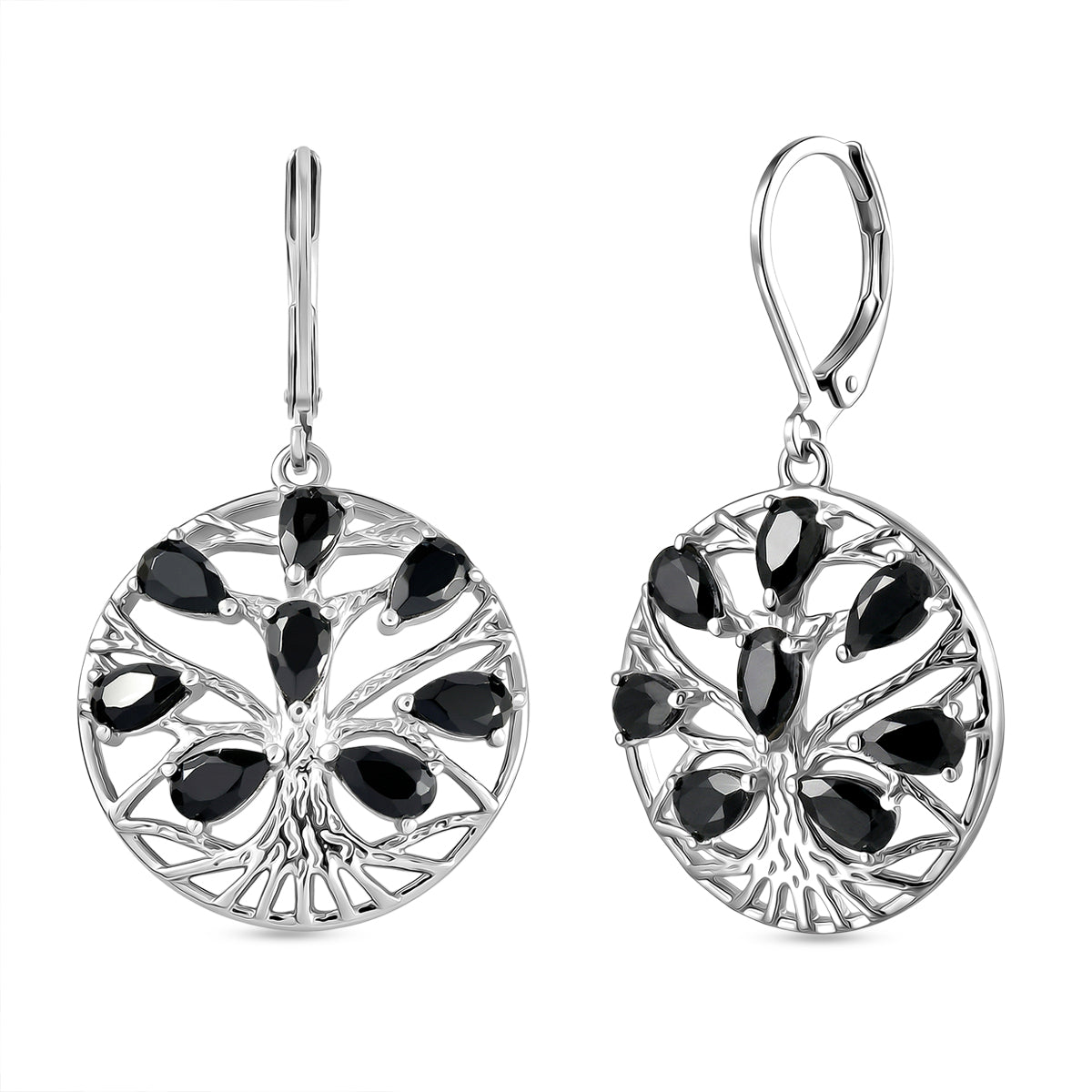 EverTrue - Black Spinel Earring with Lever Back 4.72 Ct. V32539383 0