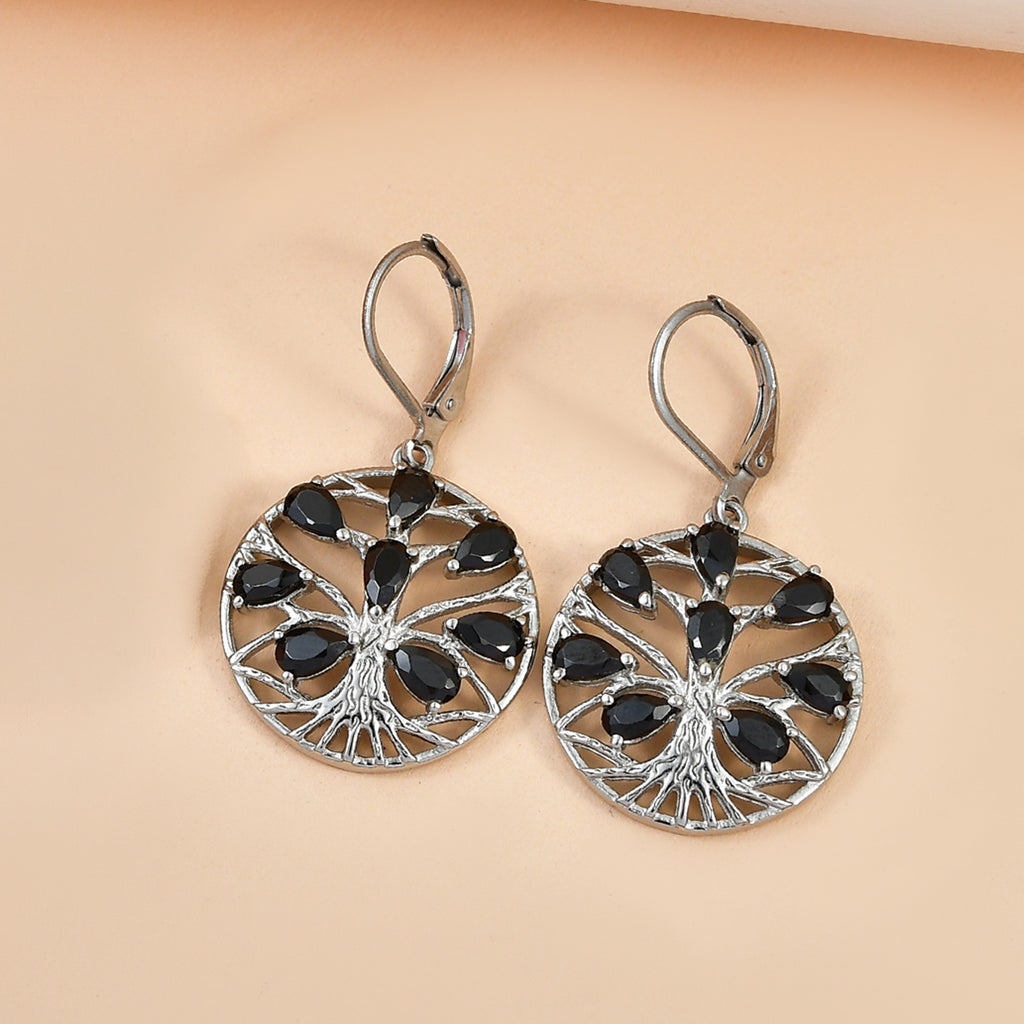 EverTrue - Black Spinel Earring with Lever Back 4.72 Ct._8528109_2