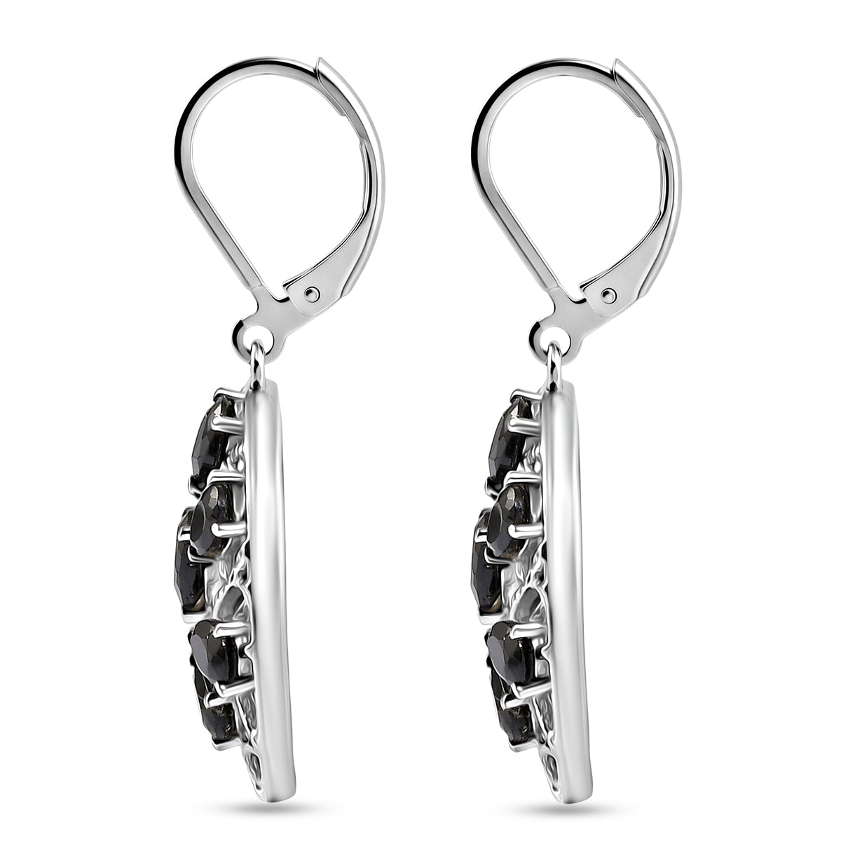 EverTrue - Black Spinel Earring with Lever Back 4.72 Ct. V32539383 4