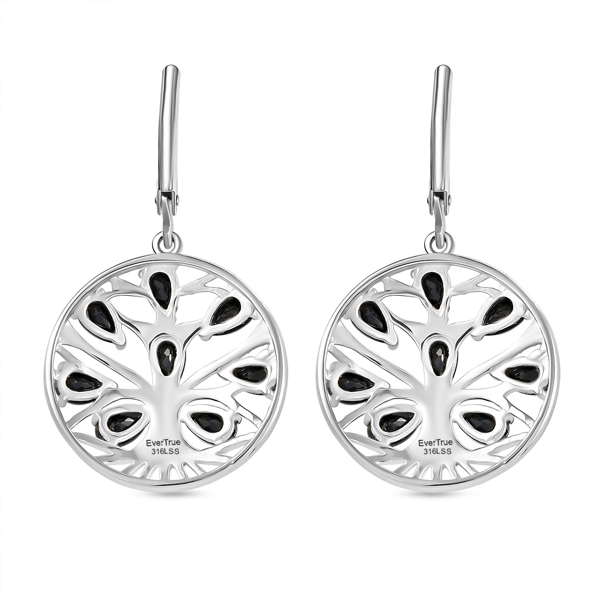 EverTrue - Black Spinel Earring with Lever Back 4.72 Ct. V32539383 5