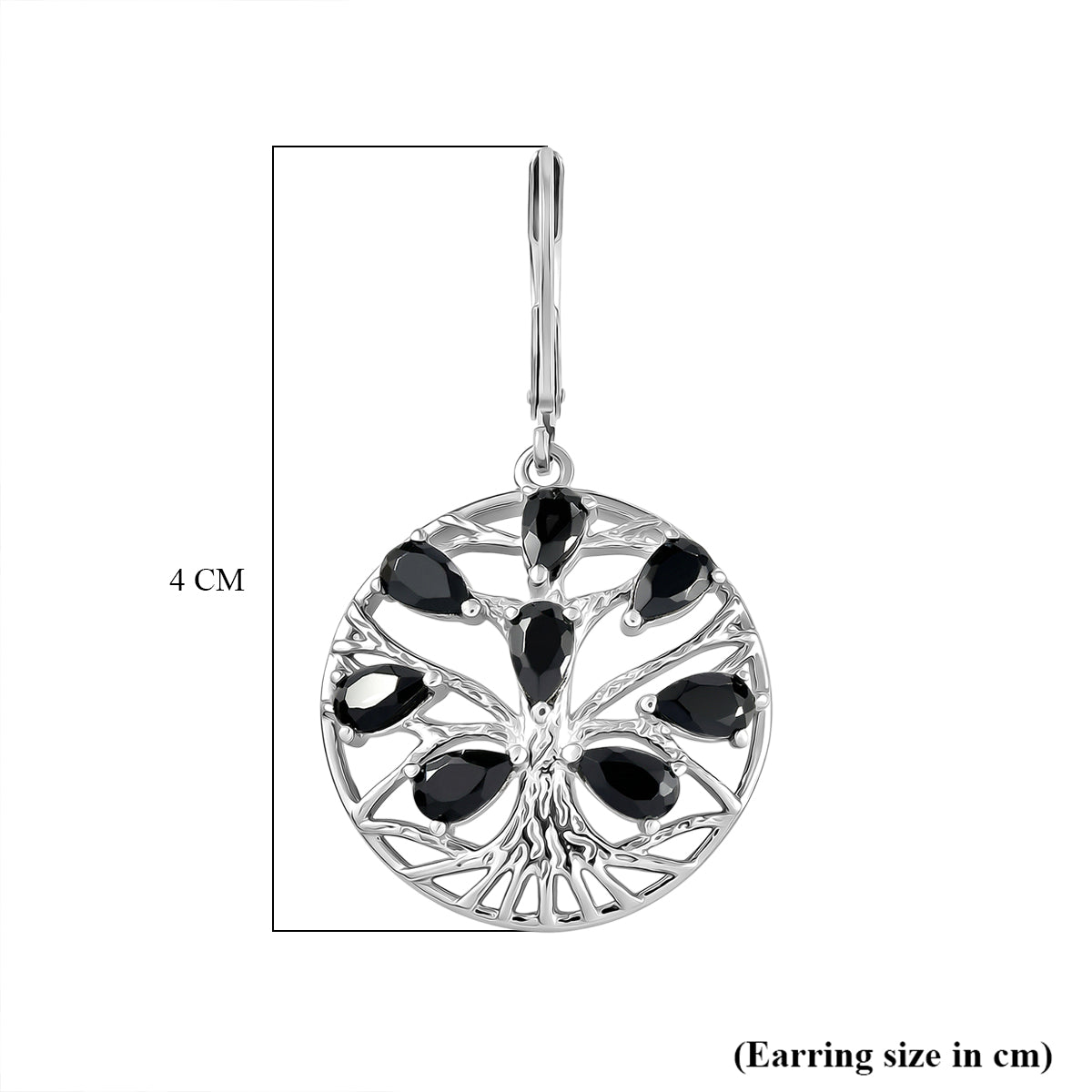 EverTrue - Black Spinel Earring with Lever Back 4.72 Ct. V32539383 6
