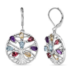 EverTrue - Orissa Rose Garnet & Multi Gemstones Earring with Lever Back 3.80 Ct._8528110