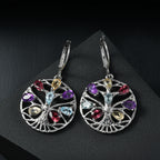 EverTrue - Orissa Rose Garnet & Multi Gemstones Earring with Lever Back 3.80 Ct._8528110_1