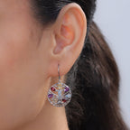 EverTrue - Orissa Rose Garnet & Multi Gemstones Earring with Lever Back 3.80 Ct._8528110_2