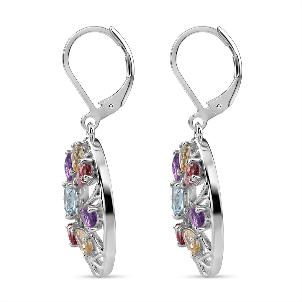 EverTrue - Orissa Rose Garnet & Multi Gemstones Earring with Lever Back 3.80 Ct._8528110_3