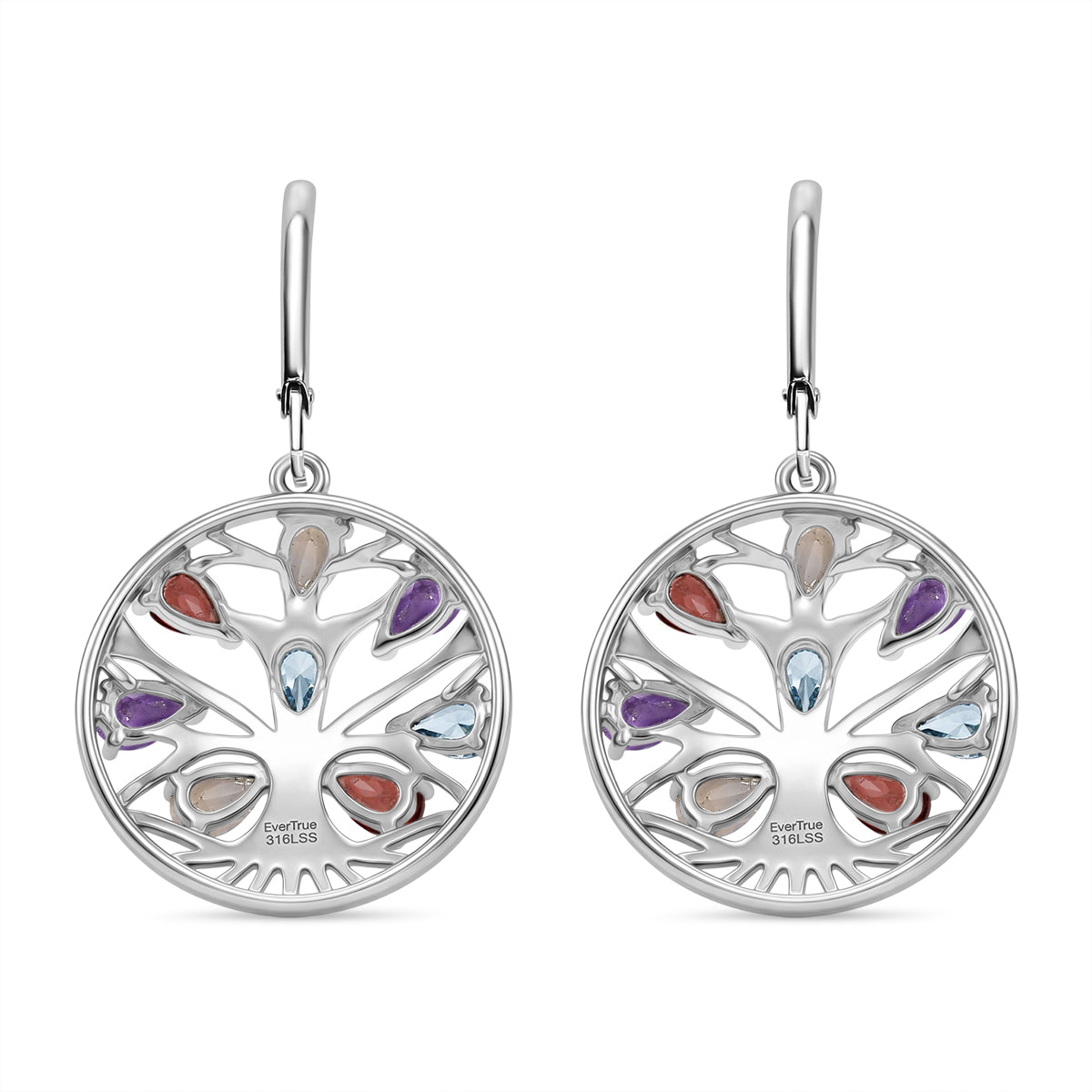 Orissa Rose Garnet &amp; Multi Gemstones Earring with Lever Back 3.80 Ct. V32521051 5