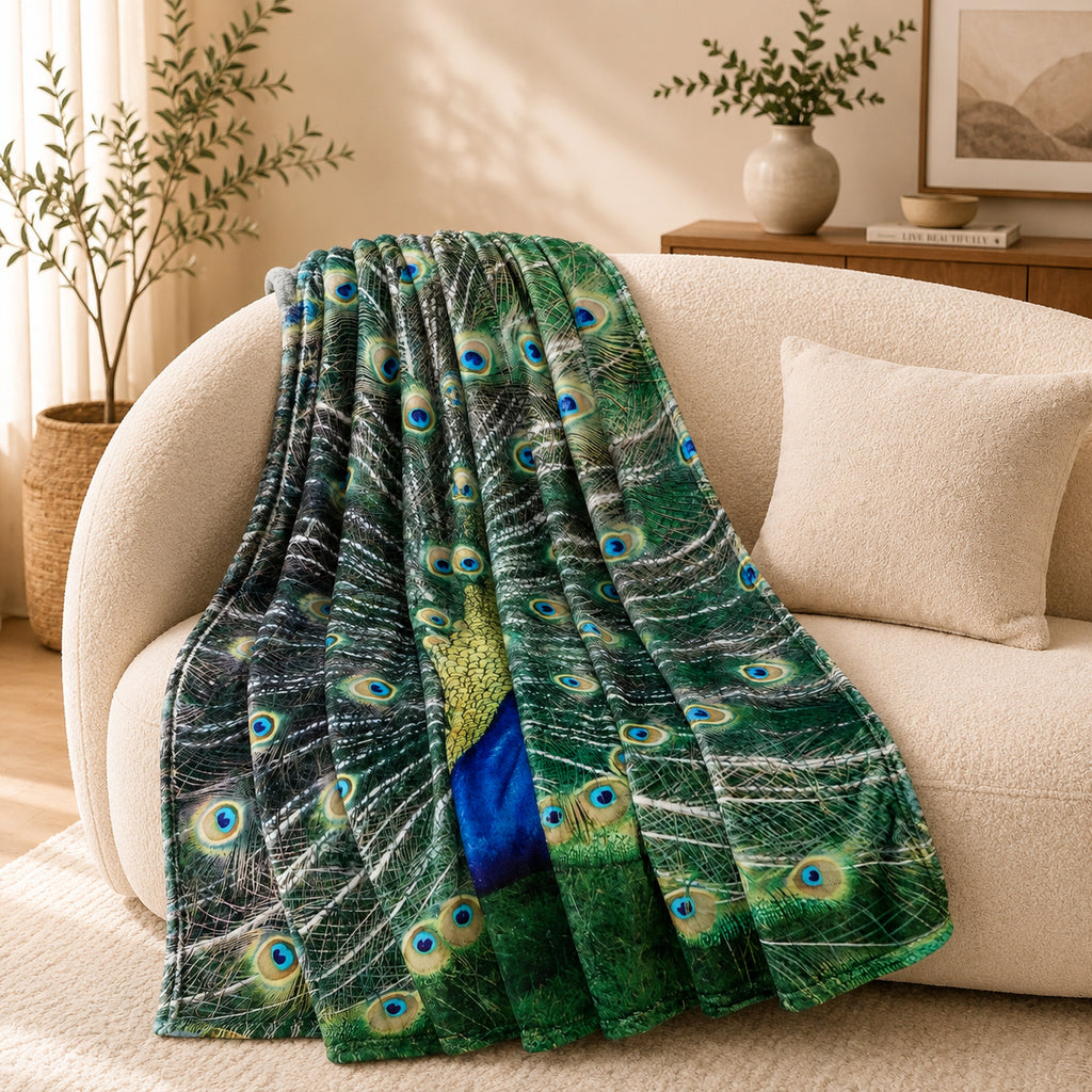 LIVMORE Patterned Blanket (Size 150x1 cm) - Blue_8528122