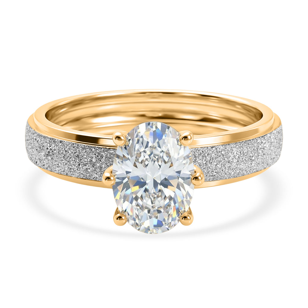 Luxuriant - Lab Grown Diamond (SI/G-H) Oval Cut Solitaire Ring in 18K Vermeil Yellow Gold Overlay Sterling Silver 1.00 Ct._8528130