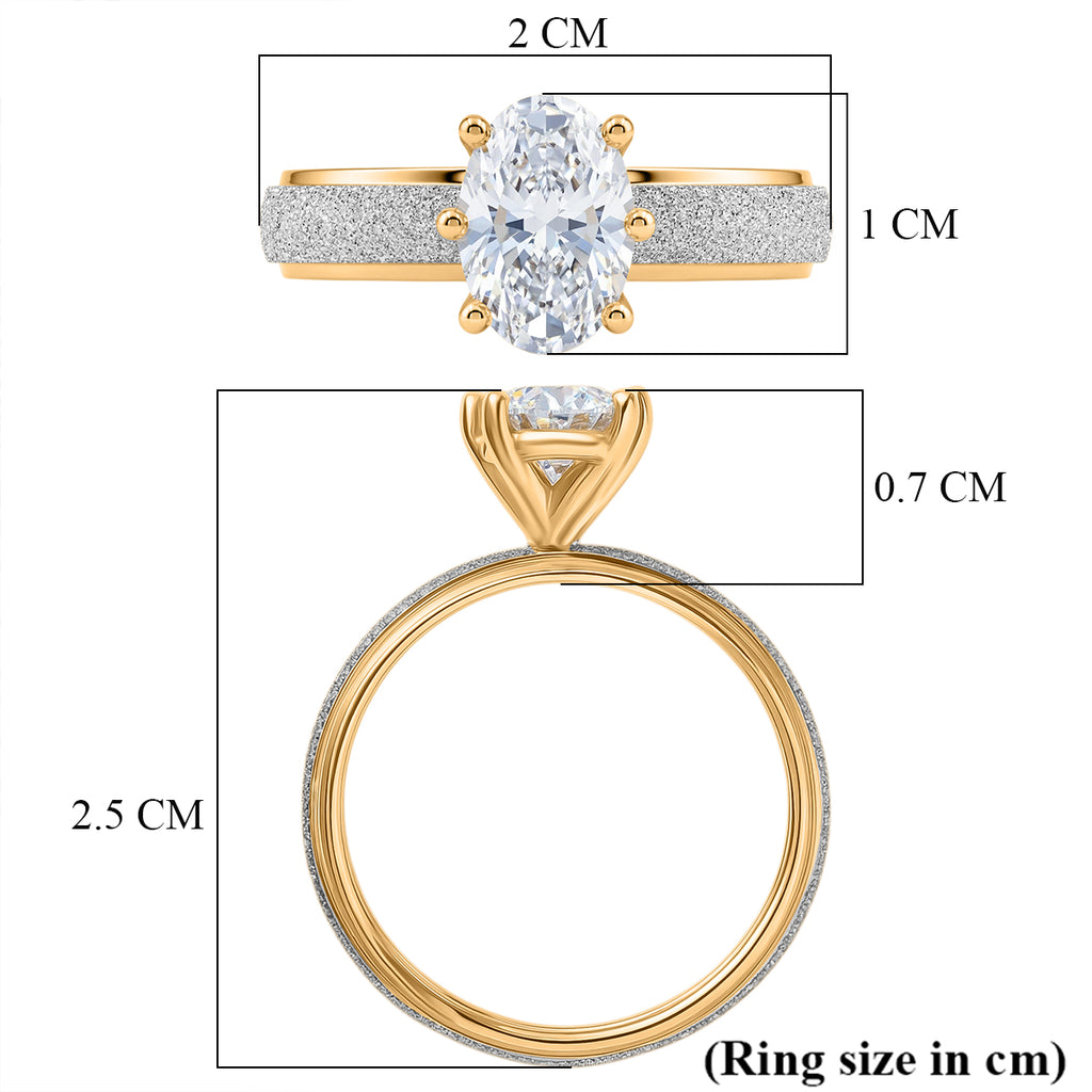 Luxuriant - Lab Grown Diamond (SI/G-H) Oval Cut Solitaire Ring in 18K Vermeil Yellow Gold Overlay Sterling Silver 1.00 Ct._8528130_5