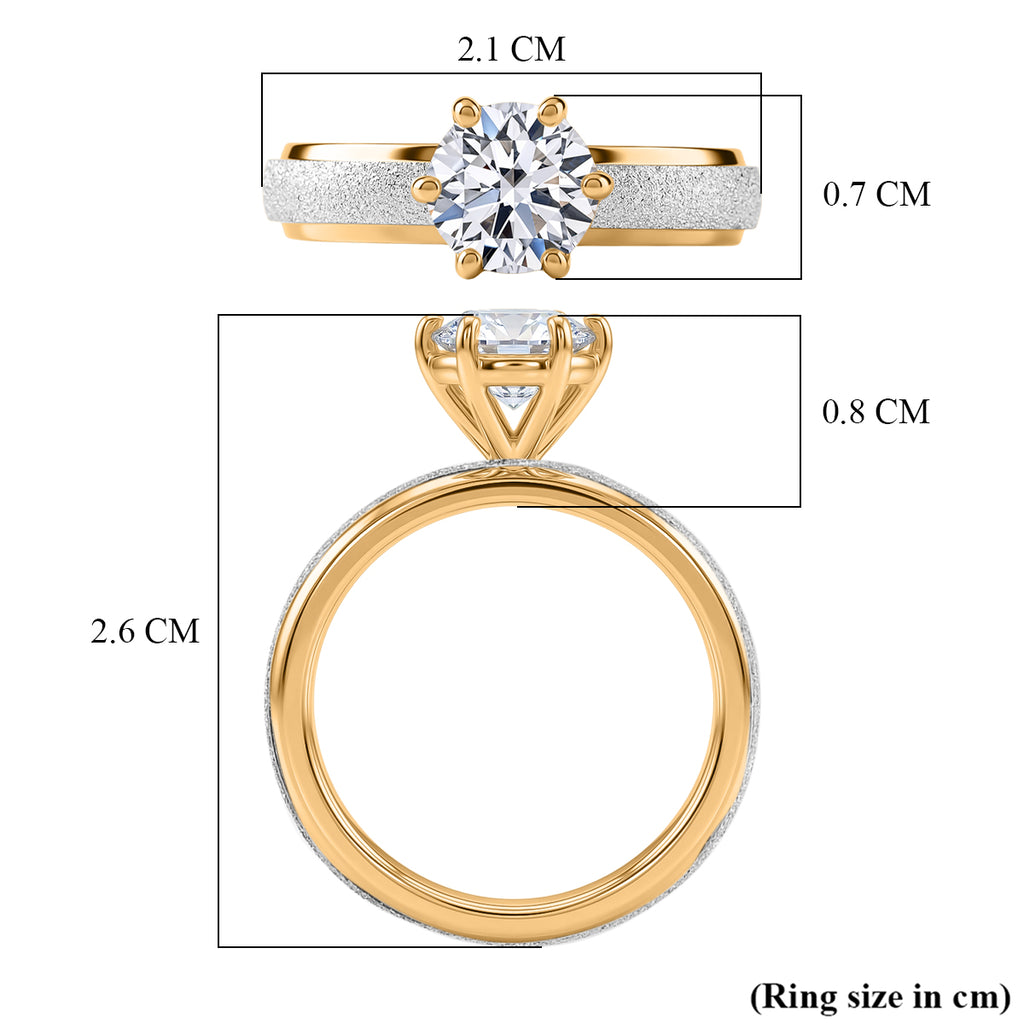 Luxuriant SI-G/H Lab Grown Diamond Solitaire Ring in 18K Vermeil Yellow Gold Plated & Rhodium Overlay Sterling Silver 1.00 Ct._8528157_5