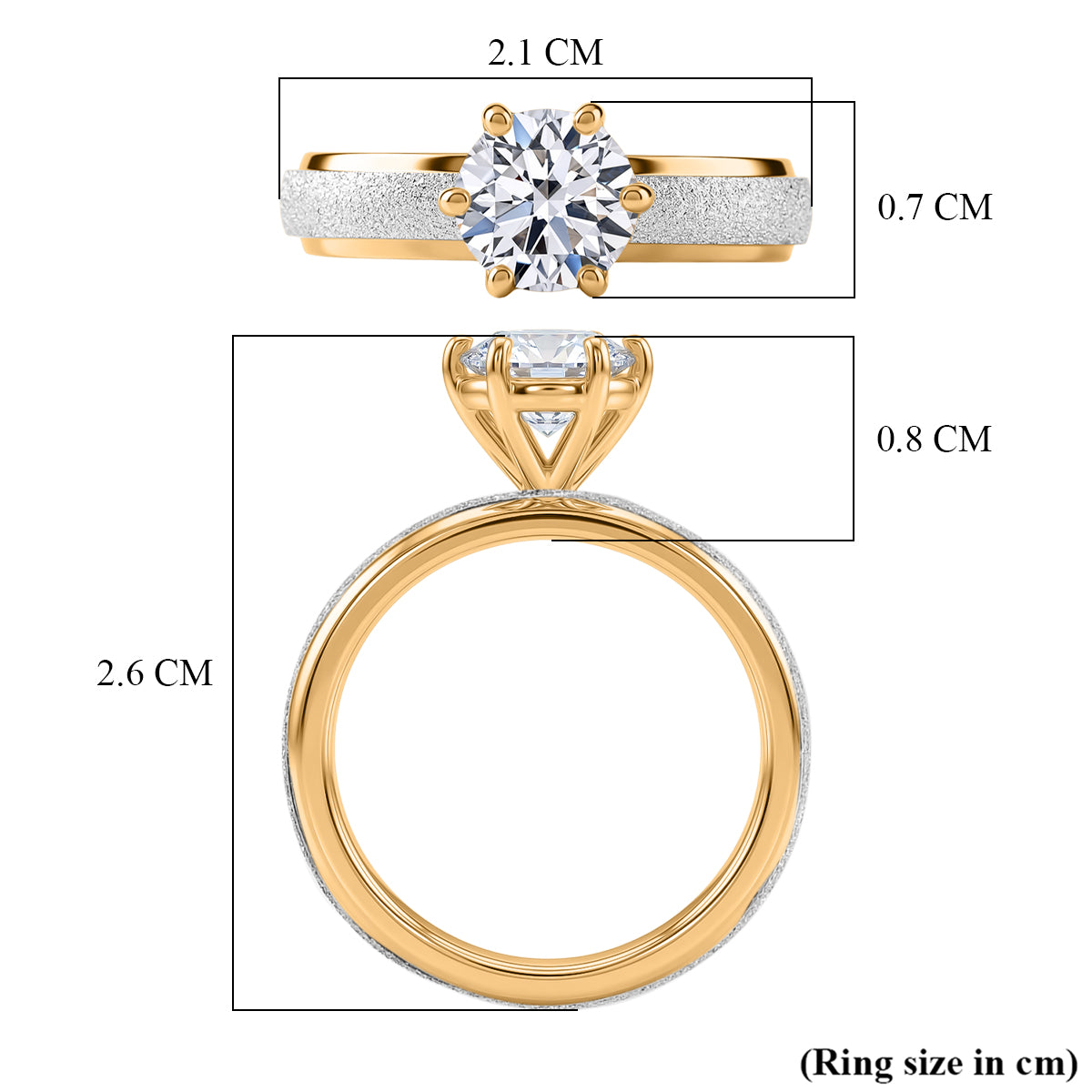 LUXURIANT 1 Ct. Lab Grown Diamond Round Cut Solitaire Ring in 18K Vermeil Yellow Gold &amp; Rhodium Overlay Sterling Silver (SI-G-H) 8528157 6