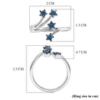 GP - Celestial Dream Collection - Blue Diamond & Blue Sapphire Shooting Star Ring in Rhodium Overlay Sterling Silver_8528225_5