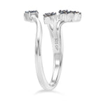 GP - Multi Diamond & Blue Sapphire Shooting Star Ring in Rhodium Overlay Sterling Silver_8528238_3