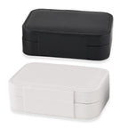 LIVMORE Set of 2 Travel Jewellery Box Organisers with Snap Button Closure (15.5x10.5x5cm) - Black & White_8528435_5