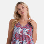 La Marey Pleated V-Neck Floral Tunic Top (One Size, 8-18) - Red_8528627_4