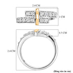Natural White Diamond Bypass Ring in Platinum & Yellow Pen Plating_8528871_5
