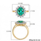 AAA Lab Grown Colombian Emerald and Lab Grown Diamond (SI-G/H 0.75 Cts) Halo Ring in 18K Vermeil Sterling Silver 3.25 Ct._8528907_6
