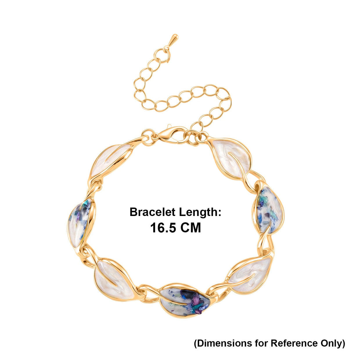 Bloomstone Collection - Abalone Shell Leaf-Shaped Link Bracelet (Size - 6.5-2 Ext) V32365088 5