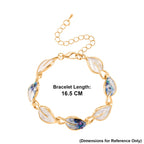 Bloomstone Collection - Abalone Shell Leaf-Shaped Link Bracelet (Size - 6.5-2 Ext)