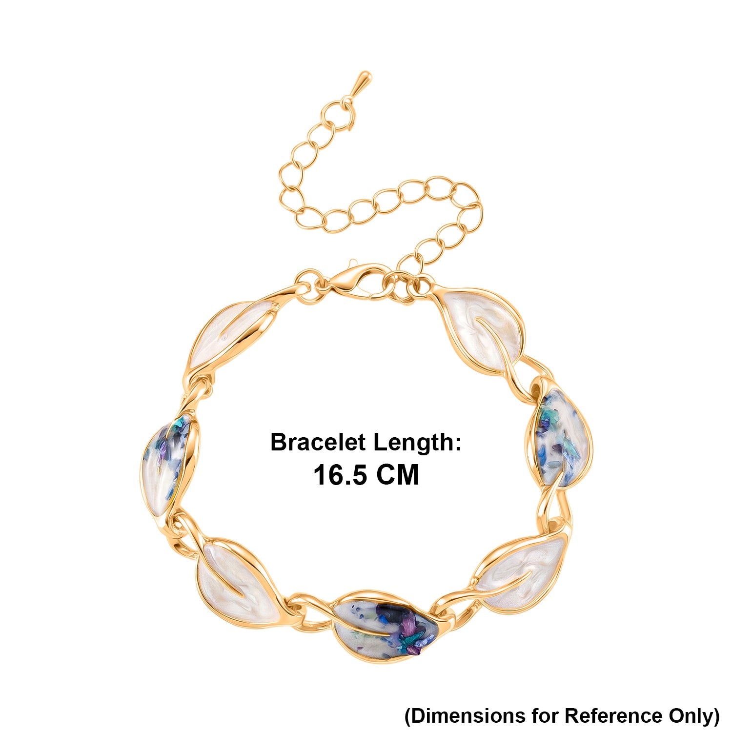 Bloomstone Collection - Abalone Shell Leaf-Shaped Link Bracelet (Size - 6.5-2 Ext) V32365088 5