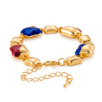Bloomstone Collection - Glossy Enamel Stones Abstract Bracelet (Size - 6.25-2 Ext)