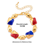 Bloomstone Collection - Glossy Enamel Stones Abstract Bracelet (Size - 6.25-2 Ext)