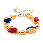 Bloomstone Collection - Glossy Enamel Stones Abstract Bracelet (Size - 6.25-2 Ext)