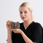 Genuine Leather Elephant RFID Zip Around Card Holder Wallet - Grey_8529489_2