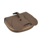 Genuine Leather Elephant RFID Zip Around Card Holder Wallet - Grey_8529489_7