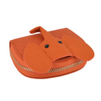 Genuine Leather Elephant RFID Zip Around Card Holder Wallet - Orange_8529491_7