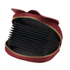 Genuine Leather Elephant RFID Zip Around Card Holder Wallet - Burgundy_8529499_5
