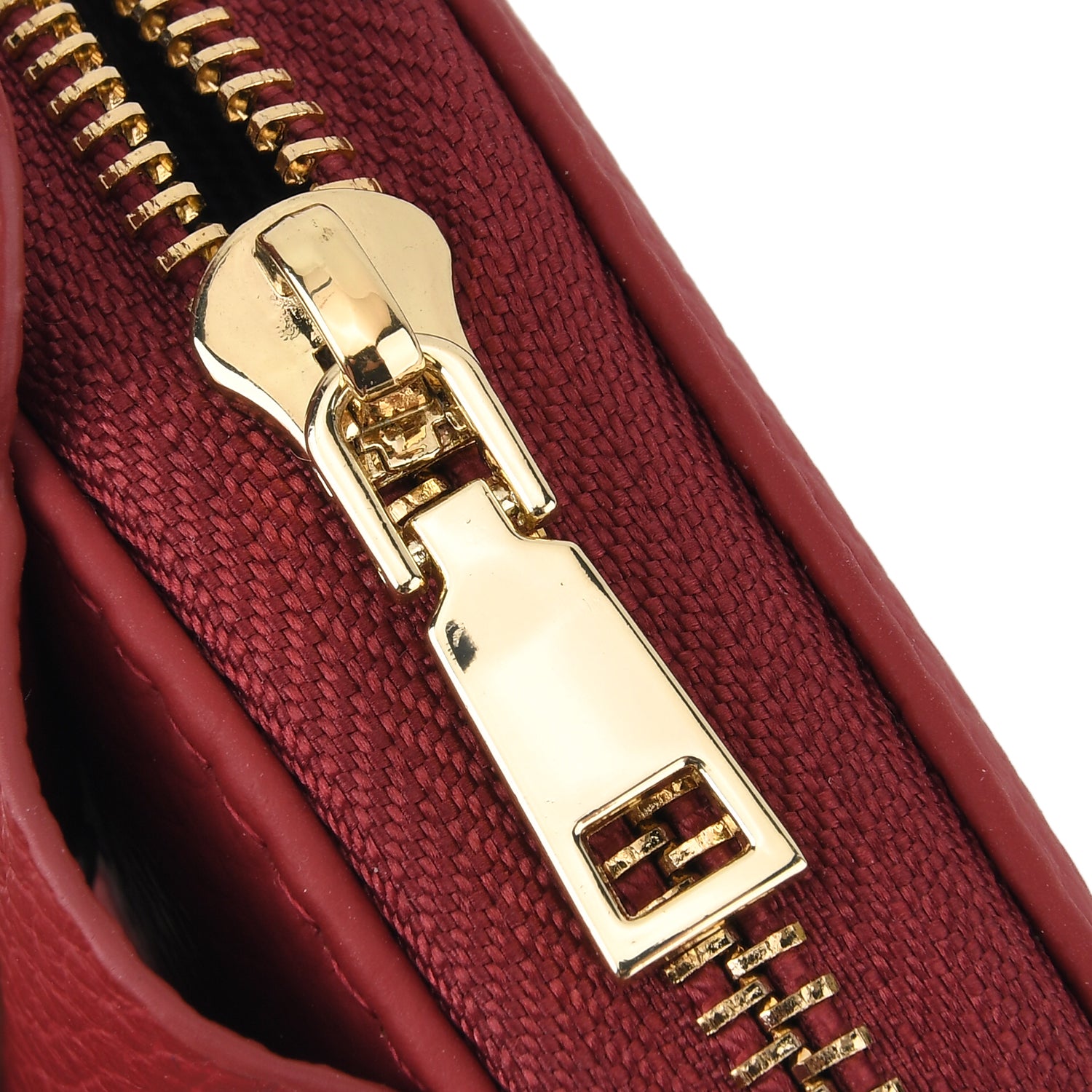 Genuine Leather Elephant RFID Zip Around Card Holder Wallet - Burgundy V32518378 7