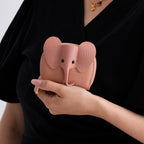 Genuine Leather Elephant RFID Zip Around Card Holder Wallet - Pink_8529500_3