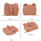 Genuine Leather Elephant RFID Zip Around Card Holder Wallet - Pink_8529500_4
