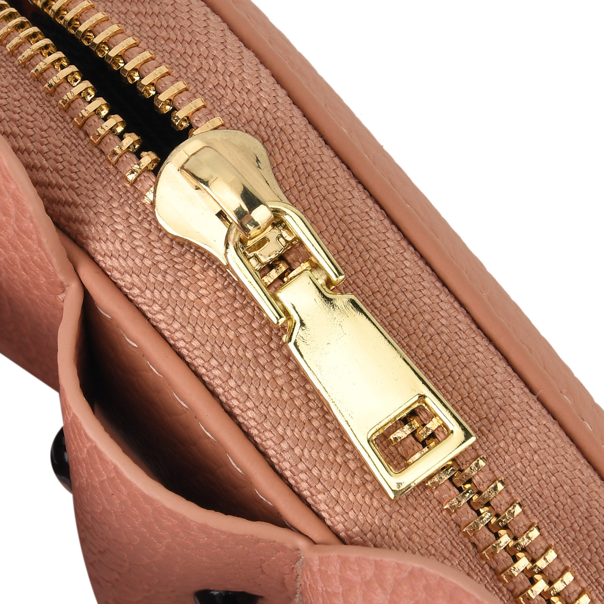 Genuine Leather Elephant RFID Zip Around Card Holder Wallet - Pink V32521270 7