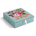 LIVMORE Embroidery Jewellery Box (Size 20x20x1 cm) - Turquoise_8529501