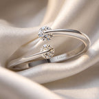 Luxuriant - Lab Grown Diamond (SI/G-H) Bypass Ring in Rhodium Overlay Sterling Silver 0.50 Ct._8529508_2