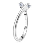Luxuriant - Lab Grown Diamond (SI/G-H) Bypass Ring in Rhodium Overlay Sterling Silver 0.50 Ct._8529508_3