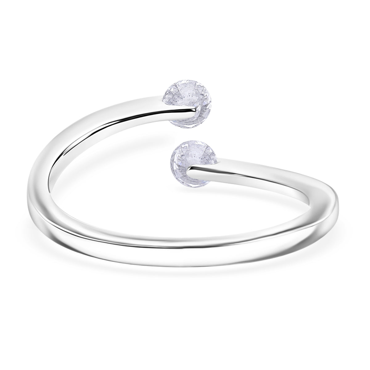 Luxuriant - Lab Grown Diamond (SI/G-H) Bypass Ring in Rhodium Overlay Sterling Silver 0.50 Ct. 8529508 5