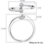 Luxuriant - Lab Grown Diamond (SI/G-H) Bypass Ring in Rhodium Overlay Sterling Silver 0.50 Ct._8529508_5