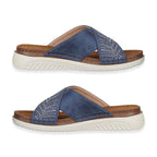 Shoetree Comfort Wisteria Ladies Lightweight Cross Over Mule With Diamante Trim And  Flexible Outsole (Size 5) - Navy_8530106_5