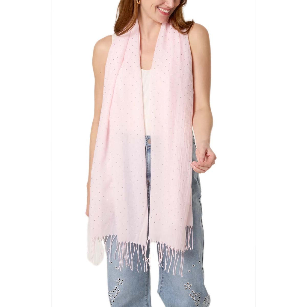QED London Embellished Light Scarf - Pink_8530199