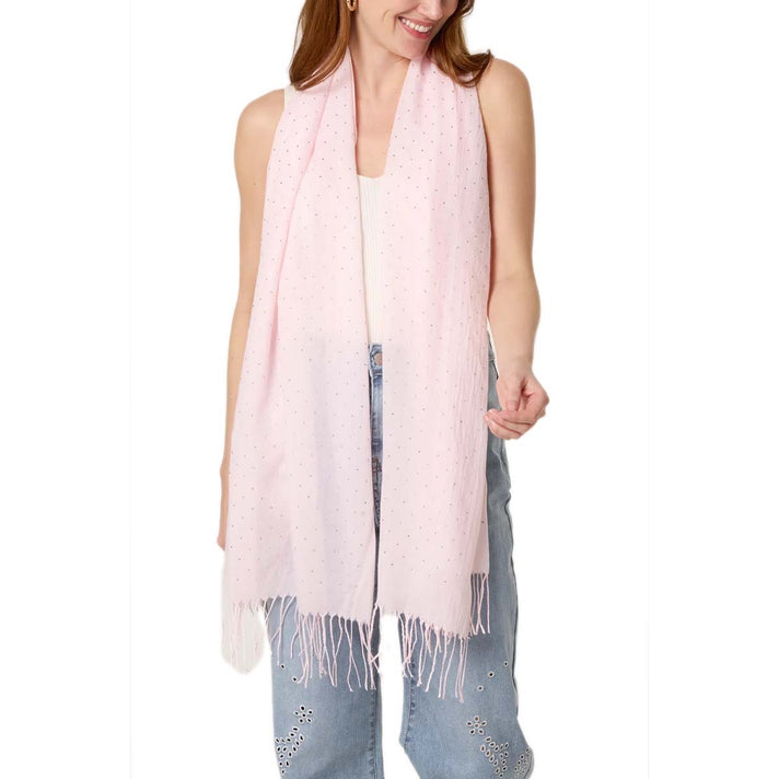 QED London Embellished Light Scarf - Pink 8530199 1