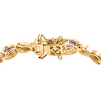 Royal Bali Collection - EverTrue African Amethyst Bracelet (Size - 8) with GB Lock Box in Yellow Gold Tone 4.57 Ct._8530267_3