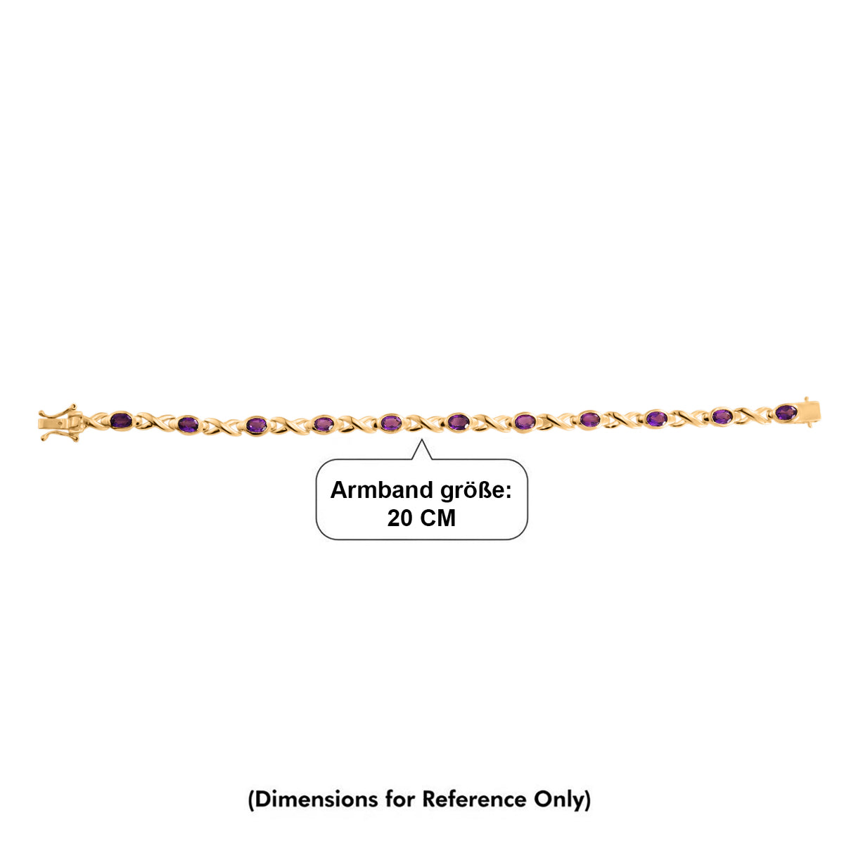 EverTrue African Amethyst Infinity Link Bracelet (Size - 8) with GB Lock Box in Yellow Gold Tone 4.57 Ct. V32519160 5